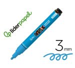 Rotulador liderpapel acrylic base agua todo tipo de superficie punta redonda 3 mm azul claro