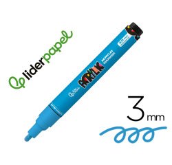 Rotulador liderpapel acrylic base agua todo tipo de superficie punta redonda 3 mm azul claro