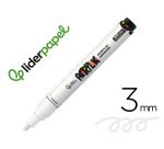 Rotulador liderpapel acrylic base agua todo tipo de superficie punta redonda 3 mm blanco