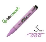 Rotulador liderpapel acrylic base agua todo tipo de superficie punta redonda 3 mm lila