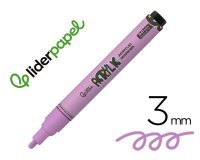 Rotulador liderpapel acrylic base agua todo tipo de superficie punta redonda 3 mm lila