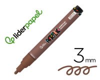 Rotulador liderpapel acrylic base agua todo tipo de superficie punta redonda 3 mm marron