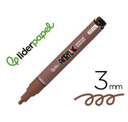 Rotulador liderpapel acrylic base agua todo tipo de superficie punta redonda 3 mm marron