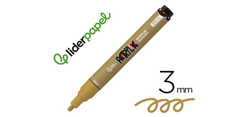 Rotulador liderpapel acrylic base agua todo tipo de superficie punta redonda 3 mm marron claro