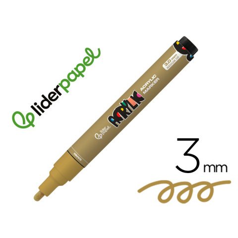 Rotulador liderpapel acrylic base agua todo tipo de superficie punta redonda 3 mm marron claro