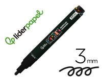 Rotulador liderpapel acrylic base agua todo tipo de superficie punta redonda 3 mm negro