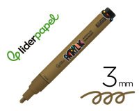 Rotulador liderpapel acrylic base agua todo tipo de superficie punta redonda 3 mm oro