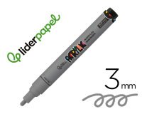 Rotulador liderpapel acrylic base agua todo tipo de superficie punta redonda 3 mm plata