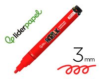Rotulador liderpapel acrylic base agua todo tipo de superficie punta redonda 3 mm rojo