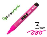 Rotulador liderpapel acrylic base agua todo tipo de superficie punta redonda 3 mm rosa