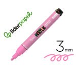 Rotulador liderpapel acrylic base agua todo tipo de superficie punta redonda 3 mm rosa claro