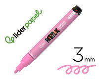 Rotulador liderpapel acrylic base agua todo tipo de superficie punta redonda 3 mm rosa claro