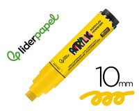 Rotulador liderpapel acrylic base agua todo tipo de superficie punta rectangular 10 mm amarillo