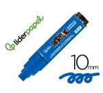 Rotulador liderpapel acrylic base agua todo tipo de superficie punta rectangular 10 mm azul