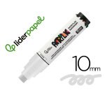 Rotulador liderpapel acrylic base agua todo tipo de superficie punta rectangular 10 mm blanco