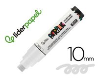 Rotulador liderpapel acrylic base agua todo tipo de superficie punta rectangular 10 mm blanco