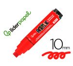 Rotulador liderpapel acrylic base agua todo tipo de superficie punta rectangular 10 mm rojo