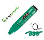 Rotulador liderpapel acrylic base agua todo tipo de superficie punta rectangular 10 mm verde