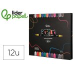 Rotulador liderpapel acrylic base agua todo tipo de superficie doble punta pincel y dot caja de 12 unidades surtidas