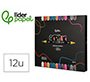 Rotulador liderpapel acrylic base agua todo tipo de superficie doble punta pincel y dot caja de 12 unidades surtidas