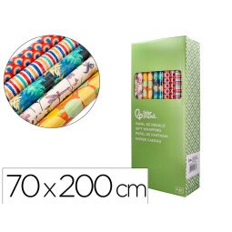 Papel de regalo liderpapel todo año rollo ancho 70 cm longitud 2 mt gramaje 60 gr diseños surtidos b-2024