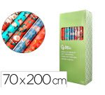 Papel de regalo liderpapel navidad rollo ancho 70 cm longitud 2 mt gramaje 60 g diseños surtidos c-2025