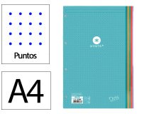 Recambio antartik a4 100 hojas 90g/m2 puntos dots 4 taladros bandas de 5 colores