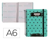 Agenda escolar liderpapel 25-26 espiral patterns triangulos semana vista a6 bilingüe papel fsc 80 gr