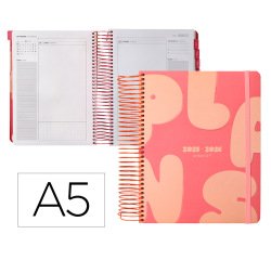 Agenda escolar antartik 25-26 espiral plans naranja dia pagina a5 bilingüe papel fsc 80 gr