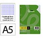 Recambio liderpapel a5 100 hojas 75gr cuadro 3mm con margen 6 taladros