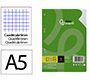 Recambio liderpapel a5 100 hojas 75gr cuadro 6mm con margen 6 taladros