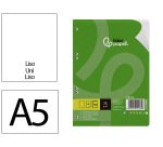 Recambio liderpapel din a5 100 hojas 75 gr liso sin margen 6 taladros