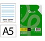 Recambio liderpapel din a5 100 hojas 75 gr pauta 4 3.5mm con margen 6 taladros