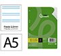 Recambio liderpapel a5 100 hojas 75gr pauta 5 2.5mm con margen 6 taladros