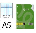 Recambio liderpapel din a5 100 hojas 75gr rayado nº 46 6 taladros