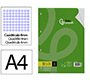 Recambio liderpapel a4 100 hojas 75gr cuadro 4mm con margen 4 taladros