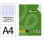 Recambio liderpapel a4 100 hojas 75gr cuadro 4mm con margen sin taladros