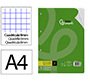 Recambio liderpapel a4 100 hojas 75gr cuadro 8mm con margen 4 taladros