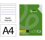 Recambio liderpapel a4 100 hojas 75gr horizontal con margen 4 taladros
