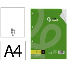 Recambio liderpapel a4 100 hojas 75gr liso sin margen 4 taladros