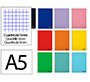 Cuaderno espiral liderpapel a5 micro smart tapa blanda 80h 75gr cuadro 5mm doble margen 6 taladros colores