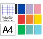 Cuaderno espiral liderpapel a4 micro witty tapa dura 120h 90gr cuadro 5mm 5 bandas 4 taladros colores surtidos