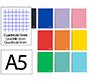 Cuaderno espiral liderpapel a5 micro witty tapa dura 120h 90gr cuadro 5mm 5 bandas 6 taladros colores surtidos