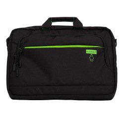 Maletin para portatil q-connect 15,6\" negro 1 asa 2 bolsillos exteriores polietileno reciclado