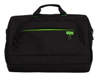 Maletin para portatil q-connect 17,2\" negro 1 asa 2 bolsillos exteriores polietileno reciclado