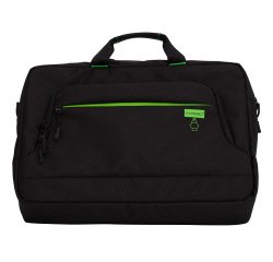 Maletin para portatil q-connect 17,2\" negro 1 asa 2 bolsillos exteriores polietileno reciclado