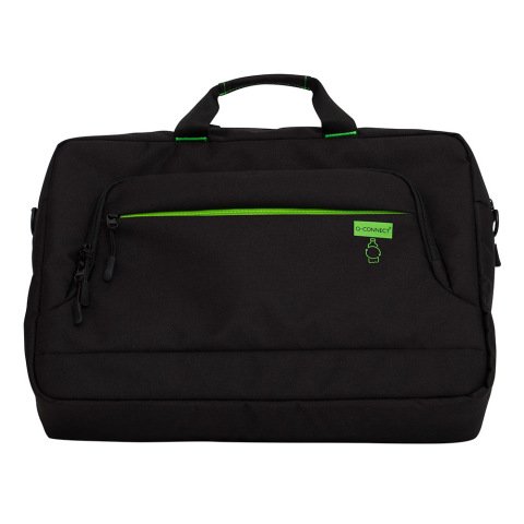 Maletin para portatil q-connect 17,2\" negro 1 asa 2 bolsillos exteriores polietileno reciclado