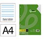 Recambio liderpapel a4 100 hojas 100gr pauta 3,5mm con margen 4 taladros