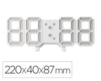 Reloj q-connect de pared digital con temperatura 3 alarmas control de sonido 220x40x87 mm