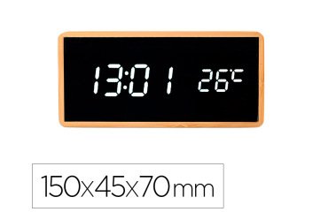 Reloj q-connect sobremesa digital con temperatura 150x45x70mm